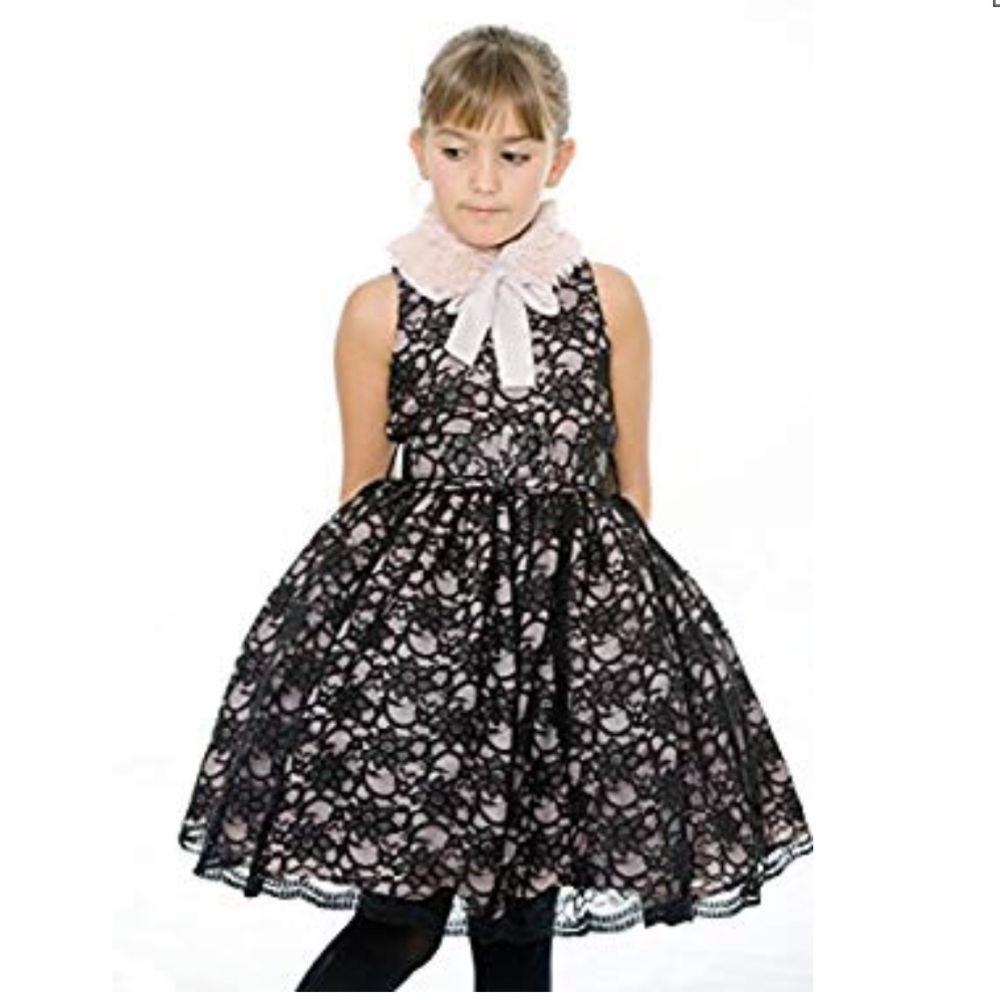 MADEMOISELLE CHARLOTTE*Bl. & Pink Lace Dress $389